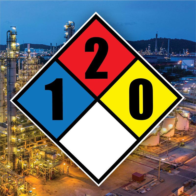 Wrapco NFPA 704 Diamond 1-2-0-0 Label Decal, 10 inch Vinyl for Emergency Response Hazmat - Image 2